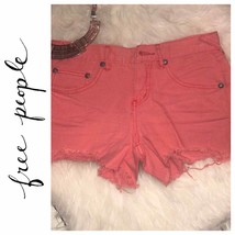 Free People neon pink cut off denim jean shorts - $21.63
