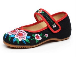 Fashion Women Chinese Style Retro Flats Embroidered Cloth Old Peking Soft Sole W - £65.33 GBP