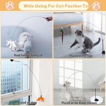 Athers wand interactive toy kitten toys with super suction cup detachable 2 pcs feather thumb200