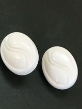Estate Thick White Plastic Oval Yin Yang Post Earrings for Pierced Ears – 1 and  - £9.74 GBP