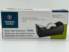 Black Desktop Tape Dispenser Standard 1&quot; Core Roll Desk Office Home Business - £10.46 GBP