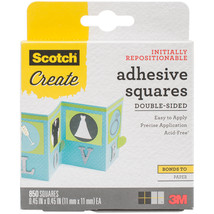 Scotch Adhesive Squares Double-Sided 850/Pkg-.45&quot;X.45&quot; - £14.22 GBP