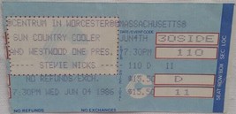 STEVIE NICKS - VINTAGE JUNE 04, 1986 CONCERT TICKET STUB - £7.98 GBP