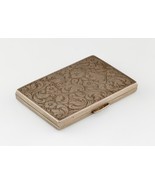 Antique Argent Maquillage Compact Avec Flora Motif &amp; Diamant Motif - $5,003.83 MXN