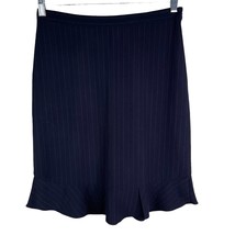 Loft Pencil Skirt Navy Blue Pinstripes Ruffles 4 Career New - £22.41 GBP