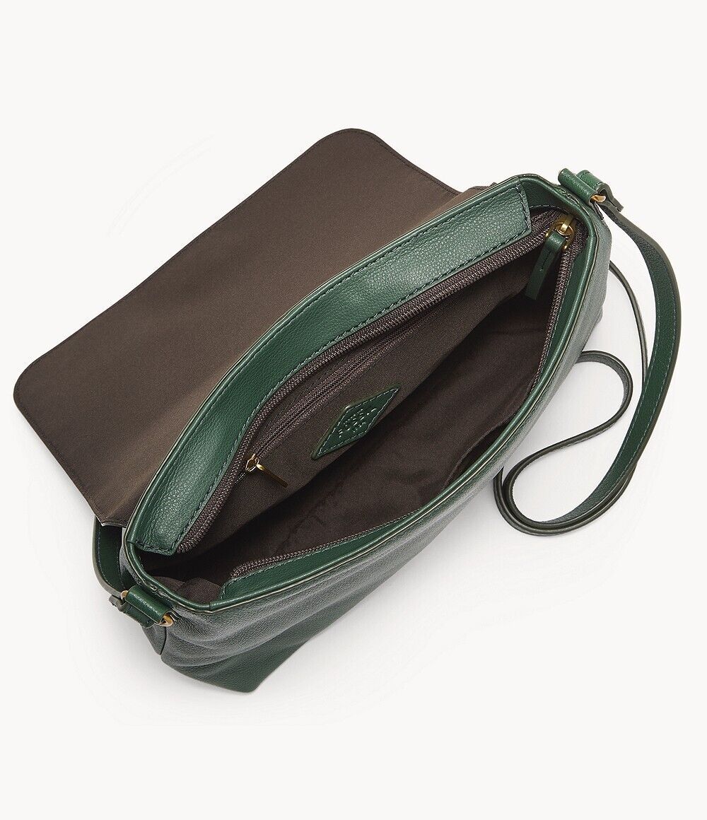 New Fossil Gabriella Medium Flap Crossbody Pine Green Item image 3