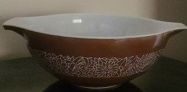 Pyrex ~ Large ~ 4 Quart ~ Mixing Bowl ~ Brown ~ Woodland Design ~ #444 ~ (2) - £46.81 GBP