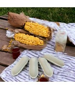 4 VTG White Ceramic Corn On The Cob Plates Dishes Taiwan PIC 9x 3x 1.5 P... - $38.18 CAD