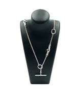 Mother&#39;s Day Release 925 Sterling Silver Knotted Heart T -Bar Necklace  - £35.24 GBP