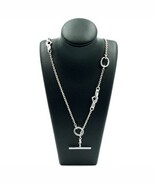 Mother&#39;s Day Release 925 Sterling Silver Knotted Heart T -Bar Necklace  - $64.21 CAD