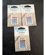 Lot of 3 Package Schmetz Twin 3 Sewing Needles 130/705H ZWI 9 Total NEW - $26.88 CAD
