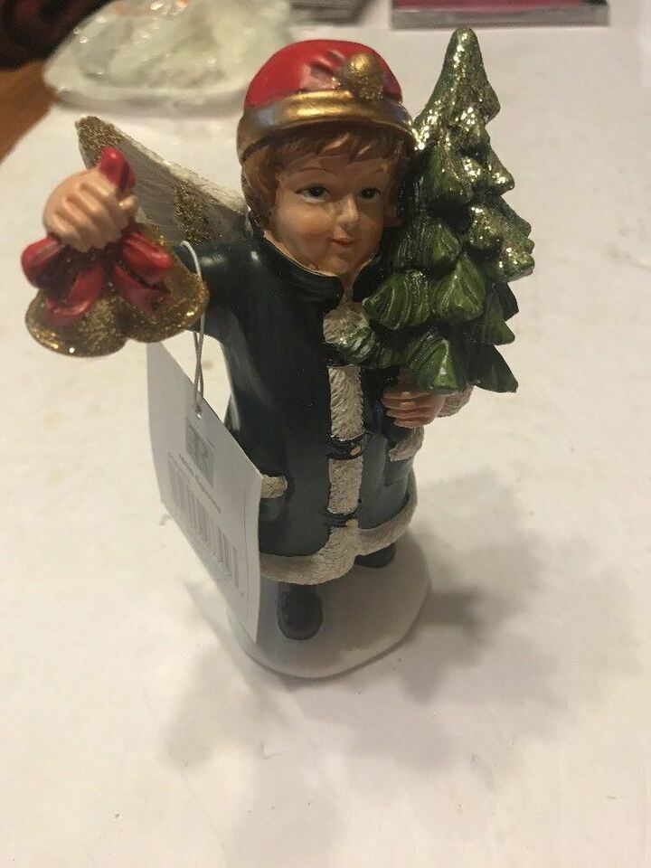 Christmas Resin Figurine Angle Boy Ships N 24h - $33.56