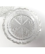 4 Clear Glass Coasters Scalloped Edge Round Vintage 3.5&quot; - £7.06 GBP