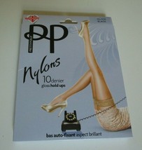 Pretty Polly 10 denier gloss Holdups Style PNAF85 Black USA Seller Size M/L - £11.93 GBP