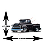 Car Art 1959 Apache Black Pickup Truck Wall Decal - $31.55 CAD+