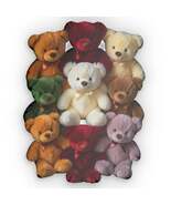 Teddy Bear Plushies Custom Shaped Pillows, Deep Burgundy Olive Taupe Hues - $846.15 MXN+