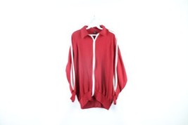 Vintage 70s Wrangler Womens XL Striped Full Zip Warm Up Track Jacket Red USA - £55.35 GBP