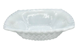 Vintage White Milk Glass Diamond Point Square Candy Nut Trinket Dish - £8.63 GBP