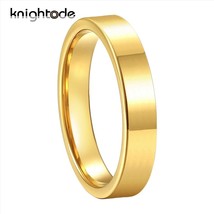 4mm High Quality Gold Tungsten Wedding Bands For Women Men Engagement Rings Litt - £19.32 GBP