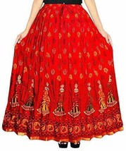 Women&#39;s Cotton  Long Maxi Skirt Jaipuri Print multicolor lehenga Styl Ho... - $26.71
