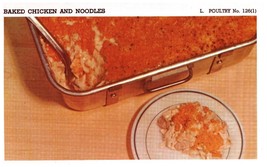 Vintage 1950 Baked Chicken and Noodles Recipe Print Cover 5x8 Crafts Decor - $19.99