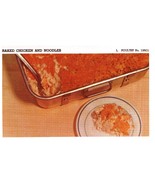 Vintage 1950 Baked Chicken and Noodles Recipe Print Cover 5x8 Crafts Decor - €17,11 EUR