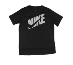 Nike Boys Short Sleeve Black T-Shirt Size M Logo - £11.72 GBP