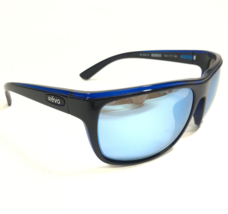 REVO Sunglasses RE1023 15 REMUS Black Blue Wrap Oversized with blue Lenses - $106.44