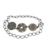 Chicos Belt Boho Chunky Floral Medallion Metal Heavy Chain Bling Vintage - $26.72