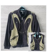 Vtg Jamie Sadock Womens Golf Black Olive Convertible Windbreaker Vest Ja... - $54.45