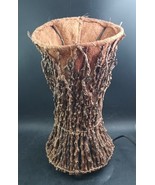 Native American Indian Side Lamp Animal Hide, Willow 13.5&quot; Tall OBO - $2,209.14 MXN