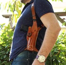 Fits Smith&Wesson M&P Mod.2.0 9/40 4.25”BBL Leather Shoulder Holster #1137# RH image 4