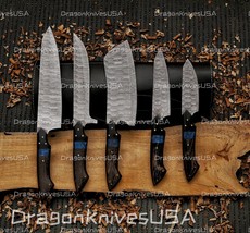5Pcs Hand Forged Damascus Steel Chef Set, Damascus Knife Set, Damascus Chef&#39;s Kn - £184.13 GBP