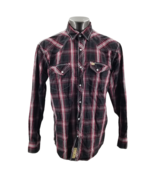 Larry Mahan Mens Cowboy Collection Pearl Snap Western Shirt Plaid Sz L - $39.85