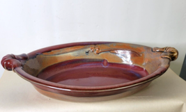 Studio Pottery Signed Oval Serving Dish or Console Bowl 13.5 inchess - £31.65 GBP