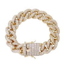 16mm Miami Cuban Chain Bracelet 4 COLORS High Quality Copper Material Iced Out C - £74.61 GBP