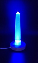 Selenite Tower, Selanite Obelisk, Hand-Carved Wood Color Changing Base Included! - £33.08 GBP