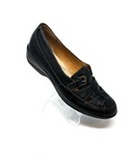 Softspots Aleah Woven Black Leather Slip On Loafers Pillowtop Footbed Wo... - £15.38 GBP
