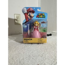 Nintendo Super Mario Peach With Umbrella 4&quot; Action Figure 2023 Jakks Pacific New - £11.48 GBP