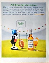Old Crow Bourbon Whiskey All Time All American football -1965 Vintage Pr... - €7,61 EUR