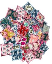 Custom Made Floral Cotton Tea Coasters Colorful Cotton Coasters Handmade... - $15.67+