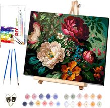 Eiazuiks Paint by Number Kit for Adults 12x16 Flower Canvas with Frame - $223.29 MXN