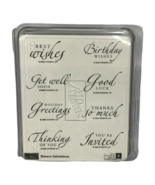 Stampin Up! SINCERE SALUTATIONS 2005 Wood Rubber Stamp Set Wishes Birthd... - £8.95 GBP
