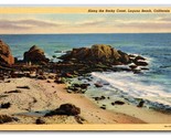 Along the Coastline of Laguna Beach California CA Linen Postcard V24 - £2.63 GBP