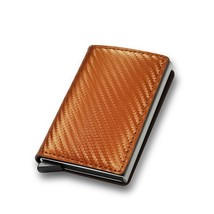 Carbon Fiber Card Holder Wallets Men Brand Black Magic Trifold Leather Slim Mini - £21.29 GBP