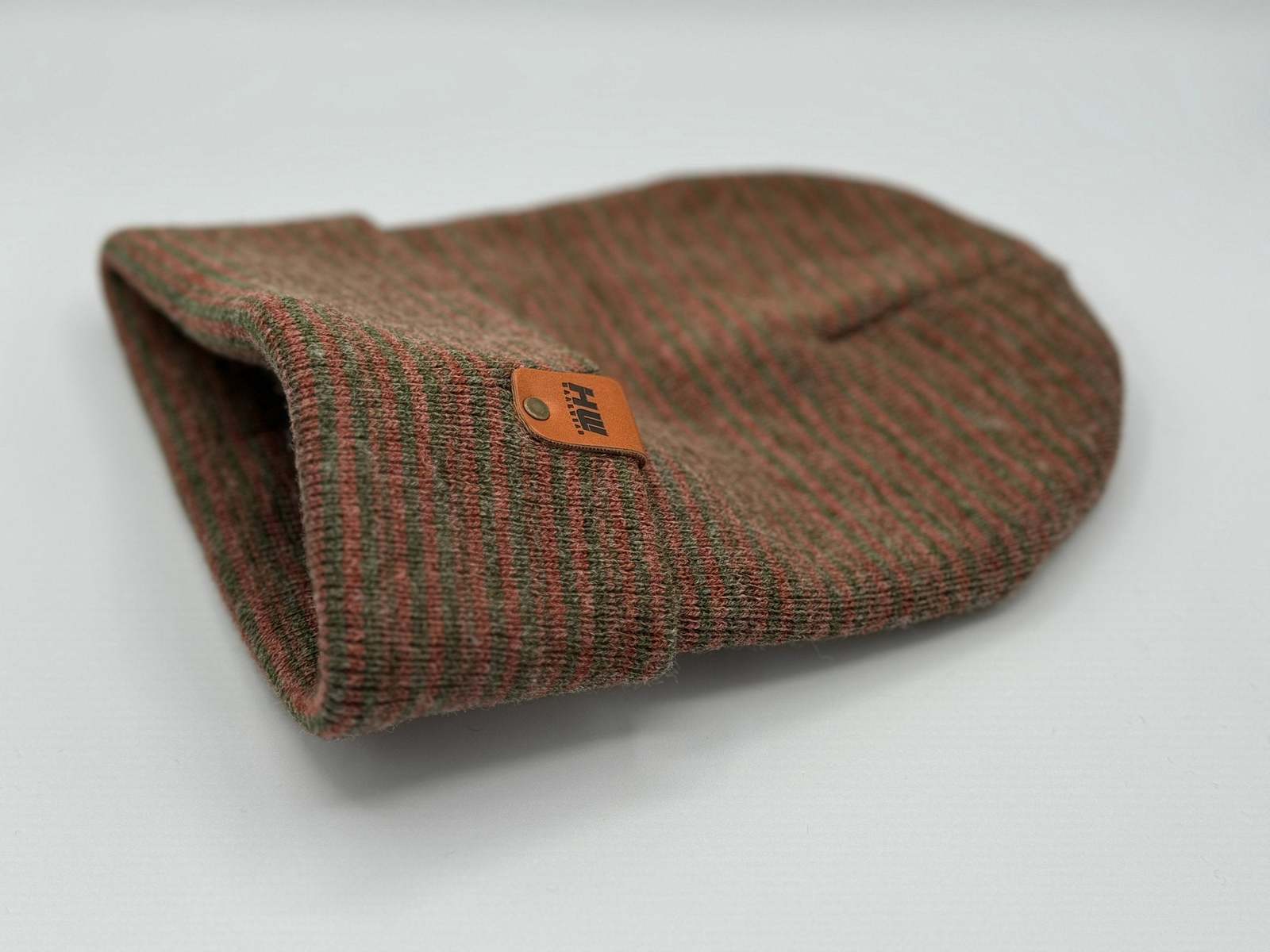 HAAKWEAR Traditional Contrast Cuffed Beanie / Hat - Burgundy / Green, Ma... - $29.00