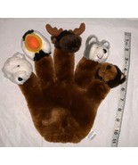 Hand Puppet Plush Animal Each Finger Puffin Polar &amp; Black Bear Wolf Moos... - £14.37 GBP