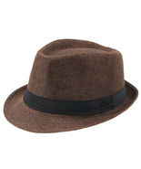 HOT Brown Straw Jazz Fedora Hat Trilby Cuban Sun Cap - Panama Short Brim... - £15.12 GBP