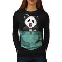Wellcoda Cute Lil Panda Womens Long Sleeve T-shirt, Pocket Bear Casual D... - £18.86 GBP