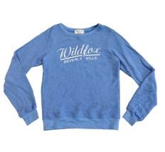 WILDFOX Kids Sweatshirt Beverly Hills Solide Blau Größe 6Y - £35.18 GBP